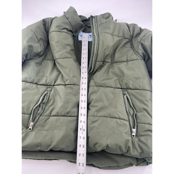 Whales Tail Outerwear Jacket Girls Large Forest Green Winter Puff Coat Zip Warm - Picture 6 of 10